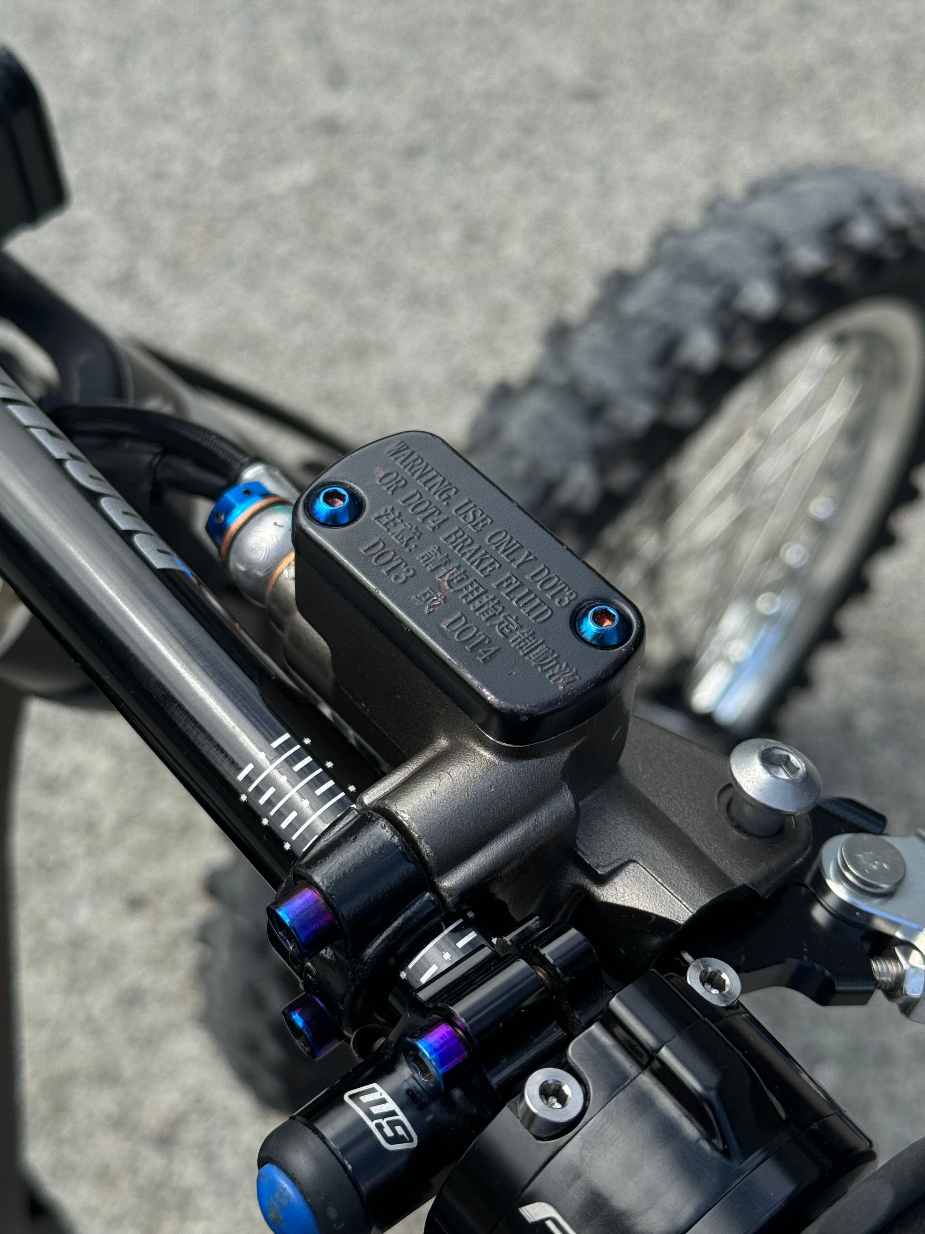 Titanium brake reservoir cap bolts (ultra bee brakes)